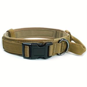 TEMU 전술상 개 목걸이 중대형 개를 위한 통제 손잡이 그리고 금속 버클을 가진 강한 나일론 개 목걸이