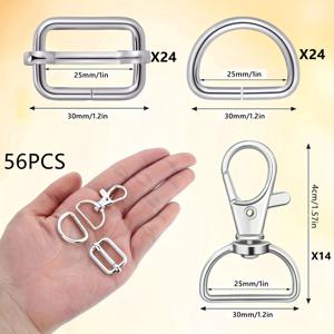 TEMU 56개 실버 30mm 걸쇠 키체인 클립, 주얼리 만들기용 철 랍스터 걸쇠, 패션 하드웨어 액세서리, 도금되지 않은 주얼리 제작 도구