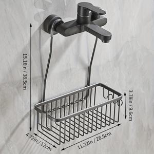 TEMU 1개 세트 벽걸이 욕실 선반 - 샴푸, 컨디셔너 & 바디워시 병용 내구성 도장 마감 샤워 정리함 - 공간 절약형 욕실 수납 바스켓|욕실선반|수건|화장실선반