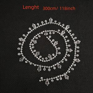 TEMU 3 미터 아크릴 구슬 갈 랜드, DIY 공예 이벤트 장식을위한 눈물 방울 모양의 파란색 문자열 트림