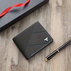 TEMU 남성 패션 지갑, 짧은 명함 보관함, 부드러운 인조 가죽, 대용량, 휴대용 신용 카드 케이스, 남성용 선물, 비 니트, 대비 디테일이 있는 블랙, 손세탁 또는 드라이 클리닝