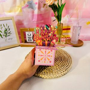 TEMU 3D 생일 카드, 만화 주제, 수작업, 전원 필요 없음, 누구에게나 독특한 재미있는 생일 선물 - 학생, 딸, 조카, 그에게, 그녀에게, 특별한 기회, 문구, 인사 카드에 대한 개인화된 종이 카드