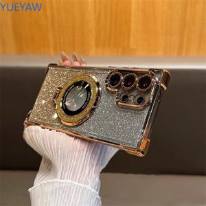 TEMU 삼성 S24 울트라에 적합한 새로운 전기 도금 투명 휴대폰 케이스가 S24+용 코너 에어백, S23 울트라용 렌즈 필름, S23용 전체 방수, S22용 자기 스탠드, 남성과 여성 모두에게 느낌을 제공합니다.