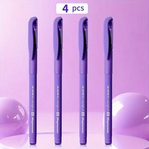 TEMU WQN 4/8개 보라색 프로스트 젤 펜, 0.7mm 펜촉, 고품질 빠른 건조 잉크, 부드러운 필기감, 편안한 그립감, 서예 연습 및 스티커 쓰기에 적합, 개학 시즌
