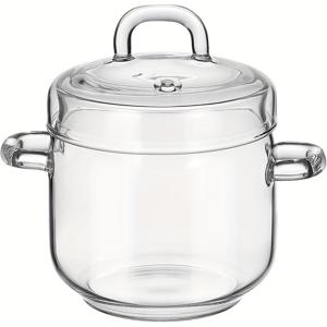 TEMU 전자레인지/인덕션/쿡탑 호환 보로실리케이트 유리 아기용 스팀 조리 그릇 - 뚜껑 포함, 퓨레, 수프, 스튜용 투명 유리, 내열성 아기친화 식기 (-프리 라벨링 필요)|인덕션