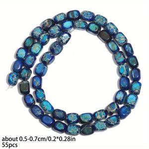 TEMU 55개 5-7mm 돌 구슬 - 다양한 모양 (원형, 타원형, 물방울) 마블링 & 스월링 & 어시 패턴, DIY 팔찌 목걸이 귀걸이 수제 액세서리용, 크리스마스 추수감사절 새해 선물, 주얼리 만들기 스페이서 비즈