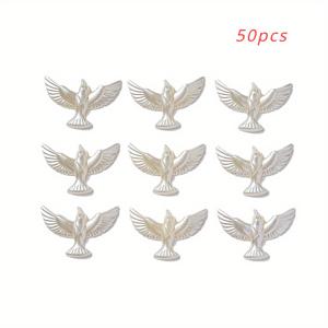 TEMU 50pcs 아크릴 비둘기 구슬, 바로크 화이트 빈티지 스타일 수작업 구슬 DIY 헤어 클립, 보석 만들기 및 패션 액세서리용