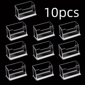 TEMU 5/10/20 팩 투명 아크릴 데스크탑 카드 홀더 - 우아한 크리에이티브 플라스틱 명함 정리함, 소형 종이 보관용