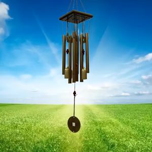 TEMU 대형 앤틱 브론즈 풍경 - 헤비듀티 금속 야외/풍경 벨, 차분한 벨과 비즈, 전통 중국 정원 장식, 발코니, 명상 소리 선물 (필요 없음)