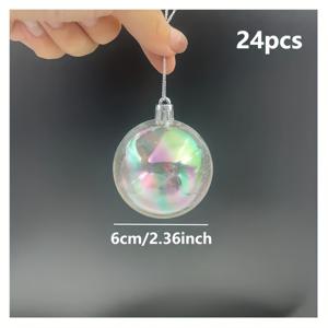 TEMU 3cm, 4cm, 6cm 사이즈의 플라스틱 크리스마스 볼 24개 세트. 버킷 포장되어 있으며, 크리스마스 트리 장식, 발렌타인데이, 결혼식, 파티 및 축제 행사에 완벽합니다. 크리스마스 트리 장식품.