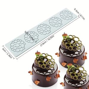 TEMU 1/2pcs 케이크 레이스 매트, 러브 버블 잎 모양 실리콘 폼, 서양 과자 접시 장식 베이킹 실리콘 폼, 초콜릿 폼, 주방 액세서리, 베이킹 도구, DIY 용품