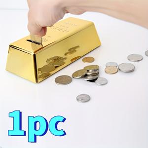 TEMU 고급스러운 인조 골든 바 저금통 - 오픈 플라스틱 저축병, 크리스마스 장식 및 선물에 완벽
