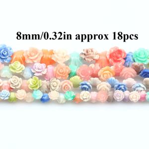 TEMU 패션 주얼리 산호 조개 6-12mm 장미 꽃 낱알 비즈 & 여성 주얼리 만들기 DIY 팔찌 귀걸이 액세서리용 비즈 모음