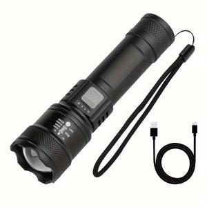 TEMU 1개 초강력 XY-8068 LED 손전등, 내장형 배터리 수납식, 슈퍼밝기로 라마단, 추수감사절, 크리스마스, 할로윈, 새해 첫날에 사용 가능한 포켓 사이즈의 플랫 디자인 긴급대비용 이동식 조명