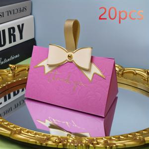 TEMU 20개 세트 - 우아한 삼각형 웨딩 선물박스 (리본포함) | 사탕, 선물 & 파티 장식에 완벽! 기념일, 발렌타인데이, 어버이날, 추수감사절, 크리스마스, 할로윈에도 딱!