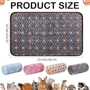 TEMU 4개 소동물 플리스 따뜻한 담요-기니피그 케이지 라이너-&친칠라&페럿용 수면 매트 침구 패드-크레이트&침대용-애완 토끼 우리 용품-페럿-햄스터 용품-새끼 고양이&강아지 필수품&액세서리-소동물 용품-애완 크리스마스 선물