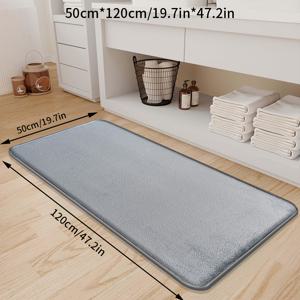 TEMU 1개 메모리폼 욕실 매트 | 미끄럼 방지, 빠른 건조, 세탁기 사용 가능, 딥 그레이, 욕실, 침실, 거실용 폴리에스터 욕실 러그