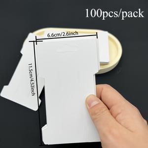 TEMU 100개 빈 화이트 크래프트 종이 보석 디스플레이 카드 - 귀걸이, 머리핀, 목걸이, 헤어타이 포장용 접기형 골판지 패키징 - 소규모 비즈니스 용품, 선물 포장 및 공예 정리, 판매용 보석 전시|머리핀