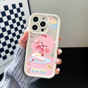 TEMU 귀여운 루프 디자인과 보호 내구성 있는 TPU 투명 폰 케이스, iPhone 6//7Plus/8Plus/X/XS/XR/11/11Pro/12Mini/12Pro Max/13/13Pro/14Pro/14Plus/14Pro Max/15/15Pro/15Plus/16/16Pro용