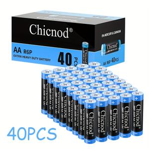 TEMU CHICOND AA 배터리 1.5V 고성능 탄소 배터리, 리모컨, 무선 마우스 및 키보드, 손전등, 계산기, MP3, 카메라 플래시에 이상적, 내구성이 뛰어나고 신뢰할 수 있는 비충전식 일회용 배터리 - 60/40/20개|계산기|키보드|보조배터리