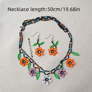 TEMU 3pcs 스타일의 손수 제작된 꽃 디자인, 구리 포스트 귀걸이와 목걸이, 스타일의 일상 및 휴가용 액세서리, 모든 계절에 사용할 수 있는 액세서리