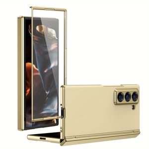 TEMU 삼성의 모든 방향으로 떨어질 수 있는 방수 보호 케이스를 위한 6가지 색상 전기금속 매트 접이형 시리즈는 Galaxy Z Fold3, Galaxy Z Fold4, Galaxy Z Fold5, 및 Galaxy Z Fold6에 대한 창의적인 및 미니멀한 디자인을 특징으로 합니다.