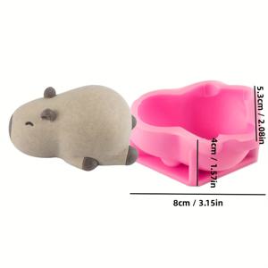 TEMU DIY 디저트, 초콜릿 및 공예용 카피바라 실리콘 몰드 1개 - 푸딩, 무스, 아로마테라피 캔들 및 석고 클레이를 위한 창의적인 동물 모양 베이킹 몰드 - 독특한 작품을 위한 핑크색 카피바라 실리콘 몰드, 실리콘 베이킹 몰드