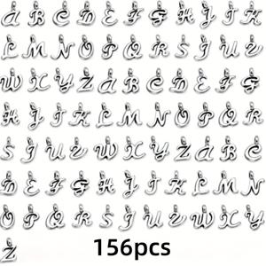TEMU 78개/3세트/156개/6세트 미니 A-Z 문자 펜던트 브레이슬릿 목걸이 자수, 200개 점프링 포함, DIY 귀걸이, 브레이슬릿, 앵클릿, 목걸이, 가방 액세서리, 펜던트 장식에 적합합니다.