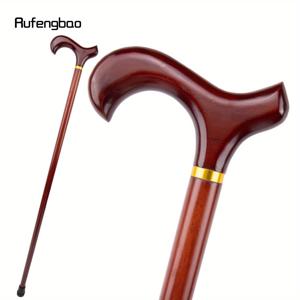 TEMU Rufengbao 레드 우드 싱글 조인트 패션 스틱 - 골드 액센트가 있는 우아한 장식용 지팡이, 96cm, 할로윈, 무기, 지팡이, 십자가에 적합, 코스프레 & 파티용