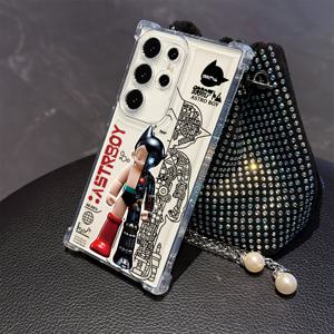 TEMU 애니메이션 비행 로봇 모바일 폰 케이스 갤럭시 S25 S24 S23 S22 S21 S20 FE 울트라 플러스 4G 5G 방탄 투명 소프트 백 커버