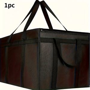 TEMU 1pc XXXL 절연식 점심 가방 - 내구성 있는 옥스포드 천, 뜨거운 및 차가운 음식 전달을 위한 열식품 컨테이너, 대용량 벤토 상자, 얼음 팩, 학교로 돌아가기, 식품 서비스 및 식품 쇼핑, 파티 따뜻함, 식품 접촉 없음, 학교 점심 상자, 안전한 지퍼 잠금|얼음주머니