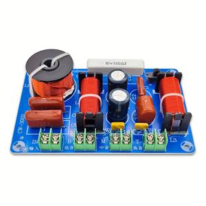 TEMU 250W 3웨이 조절 가능 크로스오버 | 저음/중고음 850Hz, 중고음 5.2K~5.5KHz 주파수, 4-8Ω DIY 스피커 업그레이드 및 홈 오디오 수정용 (커패시턴스 색상 다름, 성능에 영향 없음)