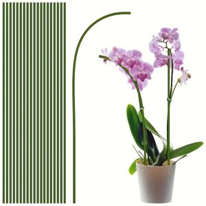 TEMU 10개 접이식 식물 지지대 스틱 - 18인치 그린 플라스틱 조절 가능한 줄기, 실내/외용 난초 및 화분 식물용 전기 불필요, 은밀한 꽃 정원 도우미, 식물 액세서리