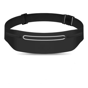 TEMU 러닝 및 하이킹용 반사 슬림핏 허리팩 - 조절 가능, 방범 기능, 대용량, 편안한 디자인, 블랙, 주간/야간 사용, 체육관 및 야외 활동