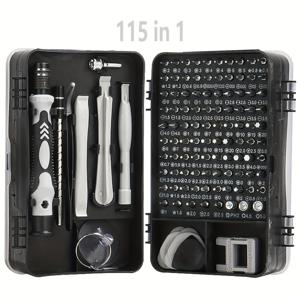 TEMU 115인치 1 프리시전 스크루드라이버 세트, 아이폰, 컴퓨터, PC, 노트북, 폰, 맥, 태블릿, 홈 DIY, 게임 콘솔, 안경, 시계, 초인종 등 전자 수리 도구 키트 자석 비트