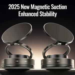 TEMU 슈퍼 강력한 N52 자석 휴대폰 홀더, 업그레이드된 알루미늄 합금, 360° 회전 및 접이식 디자인, 진공 흡착 컵 포함 - 자동차 대시보드, 욕실 타일 및 유리 표면에 완벽
