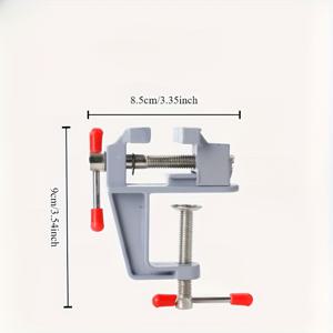 TEMU AIRAJ 미니 알루미늄 테이블 비스 - 튼튼하고 조절 가능한, 빨간 손잡이가 있는 컴팩트한 금속 클램프, DIY 및 전자 프로젝트, 차고 필수품, 차고 작업 공간 필수품 | 컴팩트한 테이블 비스 | 조절 가능한 클램프