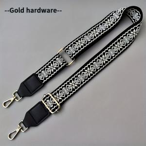 TEMU 1.5인치 폭, 블랙 앤 화이트 기하학적 패턴 웨빙 스트랩 - 내구성 있는 폴리에스터, 조절 가능한 버클, 노트북 가방 및 배낭에 이상적, 노트북 가방 스트랩 | 기하학적 패턴 스트랩 | 폴리에스터 스트랩