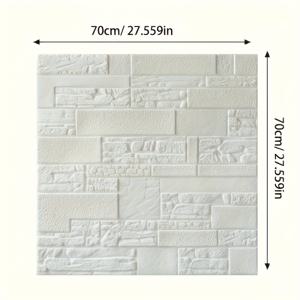 TEMU 10개 세트 화이트 3D 벽돌 벽 스티커 - 쉽게 붙이고 떼는 PVC 벽지, 거실, 식당, 침실, TV 배경 벽용 - 27.56인치 X 27.56인치, DIY 방 리모델링,탈착식 벽 커버링,PVC 벽 스티커,접착식 벽지,화이트 브릭 디자인,쉬운 적용 데칼,아파트