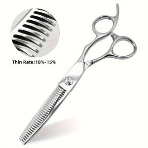 TEMU 윙스브로 6.0 실버리 프로페셔널 헤어 가위, 인체공학적 오른손잡이용 스타일링 및 씬닝 가위, 전문 바버 도구, 미용 장비,살롱 도구,세련된 디자인,편안한 그립,스타일링 가위,미용실 전문가,헤어스타일리스트