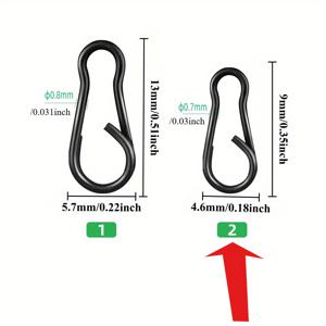 TEMU 50개 블랙 메탈 낚시 스냅 클립 스피드 링크 - 헤비듀티 퀵체인지 회전식 스냅 클램프, 카프 터미널 태클용 안전한 후크 부착 및 도구 없이 쉬운 조정 (낚시 & 사냥 액세서리), 유선형 디자인, 신뢰할 수 있는 고정장치, 전문 어부용