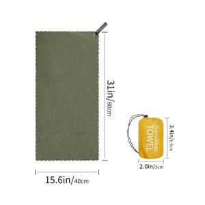 TEMU 1개 MUTAO 나노 쿨링 타월 휴대용 가방 포함 - 빠른 건조, 흡수력 좋은 컴팩트 & 경량 마이크로화이버 타월 캠핑, 체육관, 수영, 요가, 여행용 - 2가지 사이즈 선택 가능, 휴대용 타월, 체육관 필수품, 현대적 디자인, 퀵드라이 원단