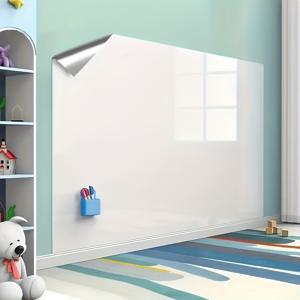 TEMU 1롤 접착식 화이트보드 칠판 벽 스티커, 블랙 & 그린 보드 메시지 캔버스 - 드로잉용, 사무실 및 홈