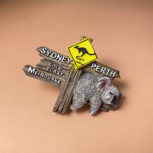 TEMU 1개 호주 테마 3D 레진 냉장고 자석 - 손으로 그린 코알라 & 캥거루 디자인, 팔각형 ABS 소재, 생생한 색상, 주방 및 홈 데코에 완벽, 친구를 위한 독특한 선물, 냉장고 자석, 호주 핀 배지, 호주 배지, 코알라 핀 배지, 코알라 배지, 냉장고 자석