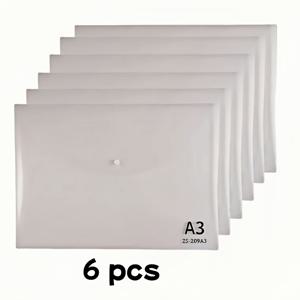 TEMU 2개/4개/6개 A3 투명 PVC 파일 폴더, 스냅 클로저 방수 보관 가방, 두꺼운 소재의 아트 파우치, 종이류, 스케치, 책 및 시험용, 학교, 사무실 및 교실 정리에 적합한 문구류 & 학용품