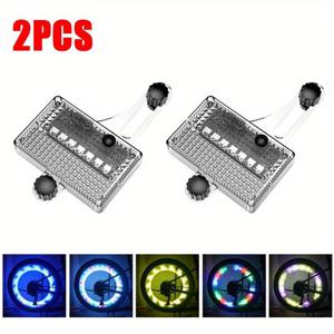 TEMU 컬러풀 자전거 바퀴 스포크 태양광 라이트 MTB 밸런스 바이크 라이트, 자전거 액세서리, RGB 타이어 플래시 라이트, 사이클리스트와 통근자를 위한 시각 효과 향상, 경량 디자인의 자전거 액세서리