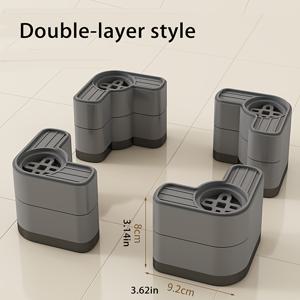 TEMU 세탁기용 4단 충격 흡수 패드, 세탁기 및 건조기 베이스, 소음 감소 패드, 미끄럼 방지 및 진동 차단 지면 보호 패드, 모든 세탁기에 적합