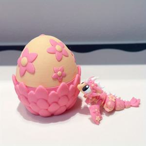 TEMU 3D 프린팅 귀여운 핑크 사쿠라 드래곤과 달걀 모델 데스크 장식, 집이나 사무실을 위한 독특한 휴일 선물