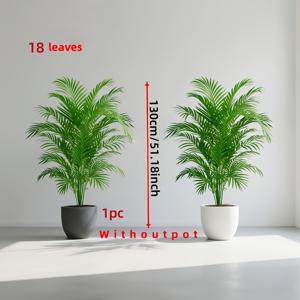 TEMU 51.18인치 인공 열대 야자수 - 플라스틱 실내/실외 장식용, 정원, 결혼식, 크리스마스, 추수감사절, 할로윈 - 유지보수 불필요한 리얼리즘 디자인, 화분 미포함, 계절별 디스플레이, 고급스러운 외관, 내구성 있는 잎