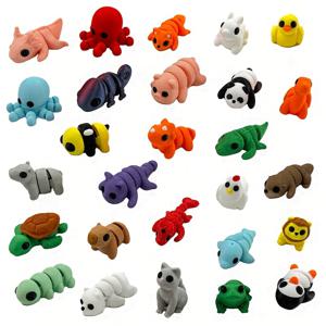 TEMU 27PCS 미니 동물 3D 프린팅 유연한 조각상, 귀여운 소형 동물로 홈 & 오피스 장식 - 크리스마스/부활절 생일 할로윈 선물 (랜덤 색상)